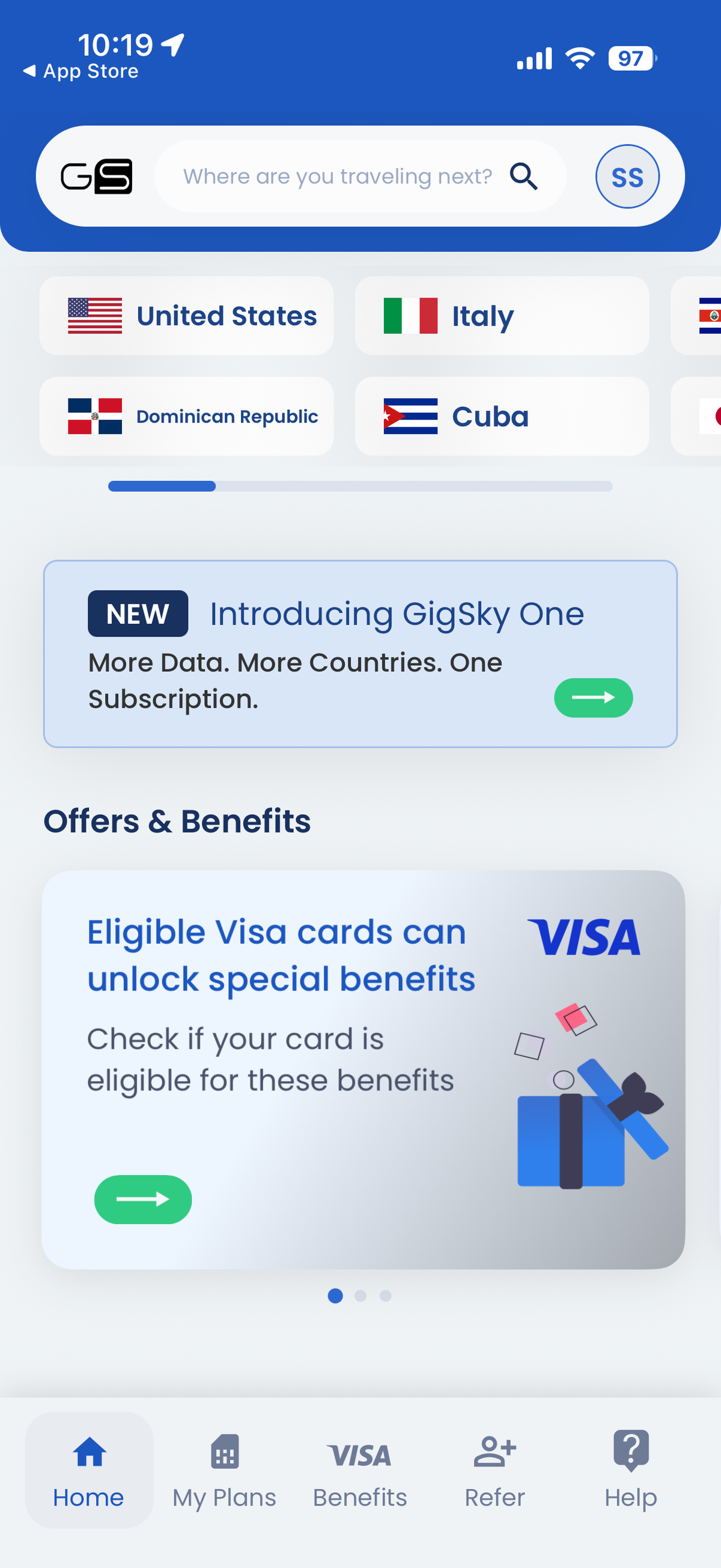 GigSky Visa Benefits