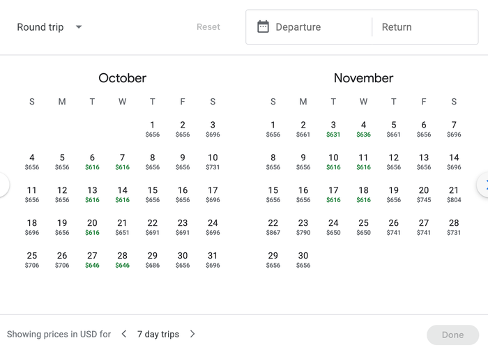 Google Flights JFK MAD price calendar Google Flights JFK MAD price calendar