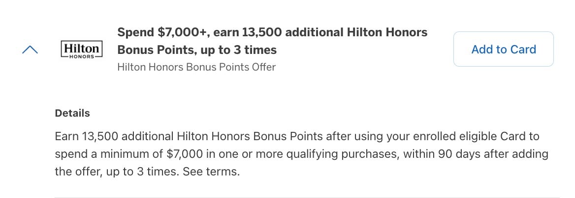 Hilton AMEX OFFER