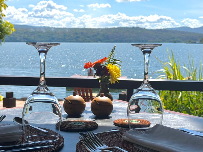 Jicaro Island dining table close up