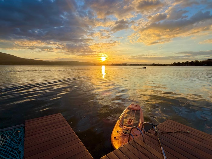 Jicaro Island sunset from the pontoon