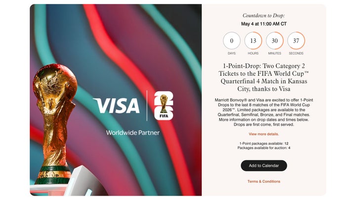 Marriott Bonvoy 1 Point Drop FIFA World Cup