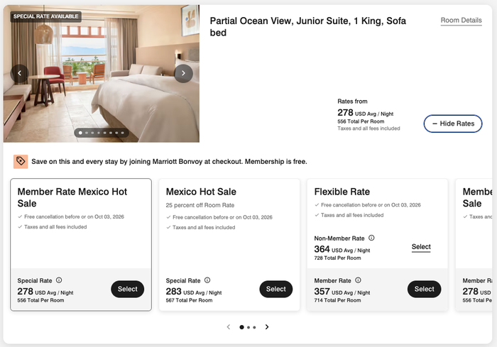 Marriott Mexico sale May 2026 rate check Marriott Mexico sale May 2026 rate check