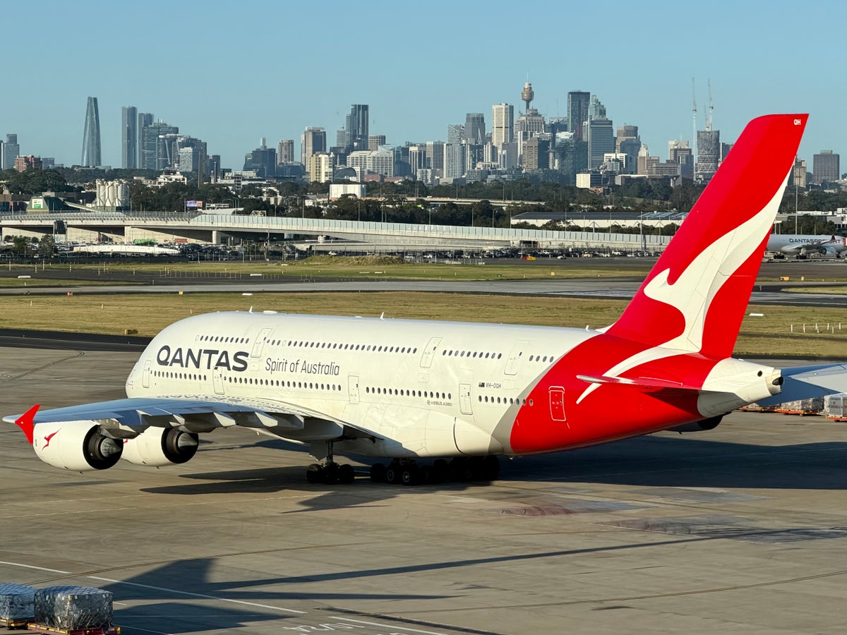 Qantas A380 taxxing at Sydney Airport SYD
