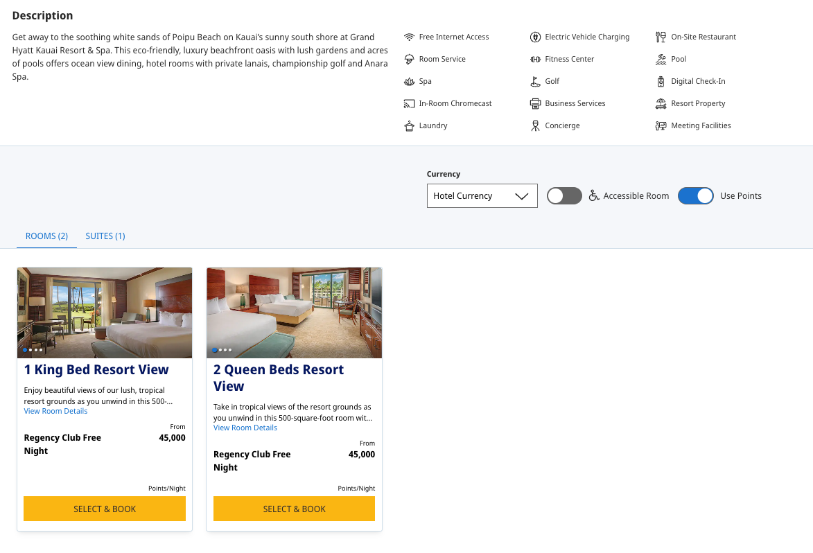 Grand Hyatt Kauai Standard Room Rates