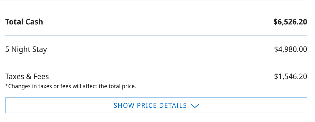 Screenshot 2026 05 29 at 3.55.28 PM Park Hyatt St. Kitts 5-night stay cash cost