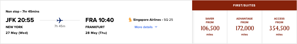 Singapore First Class award
