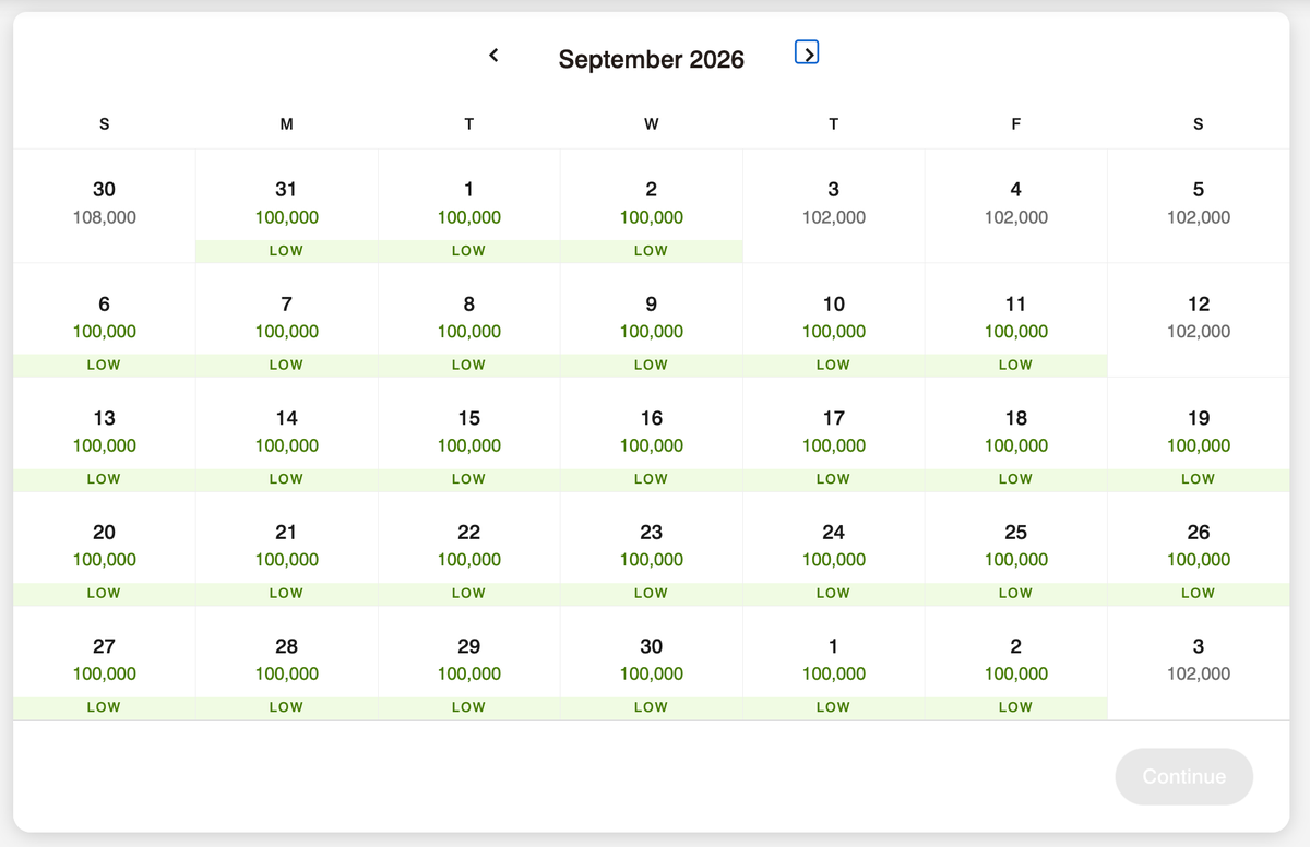 St. Regis Costa Mujeres September 2026 points rates St. Regis Costa Mujeres September 2026 points rates
