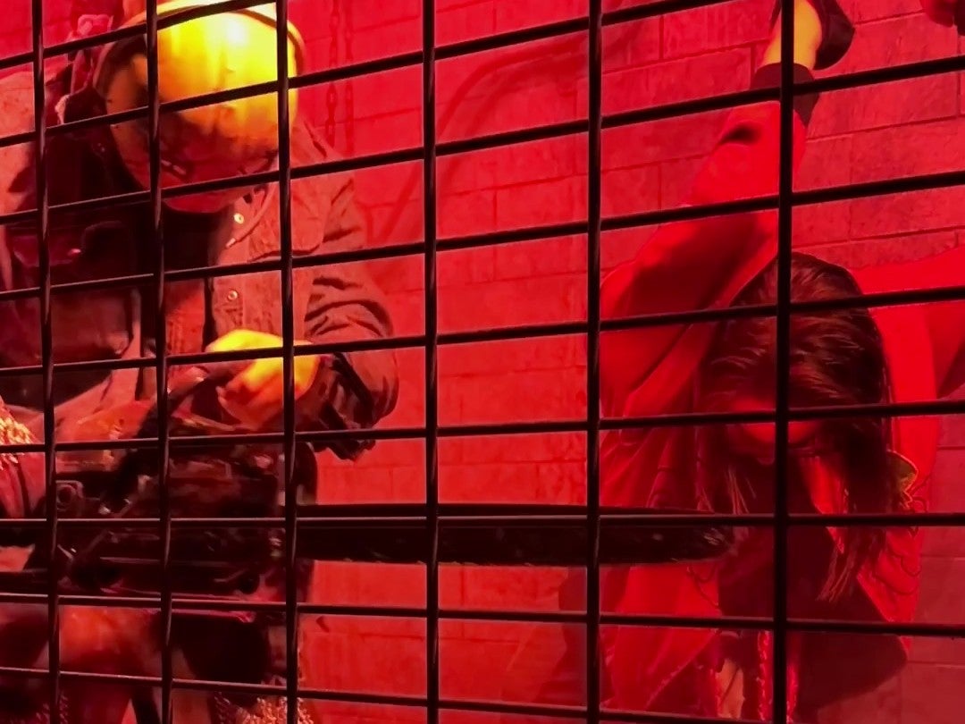 Universal Horror Unleashed Las Vegas chainsaw interaction