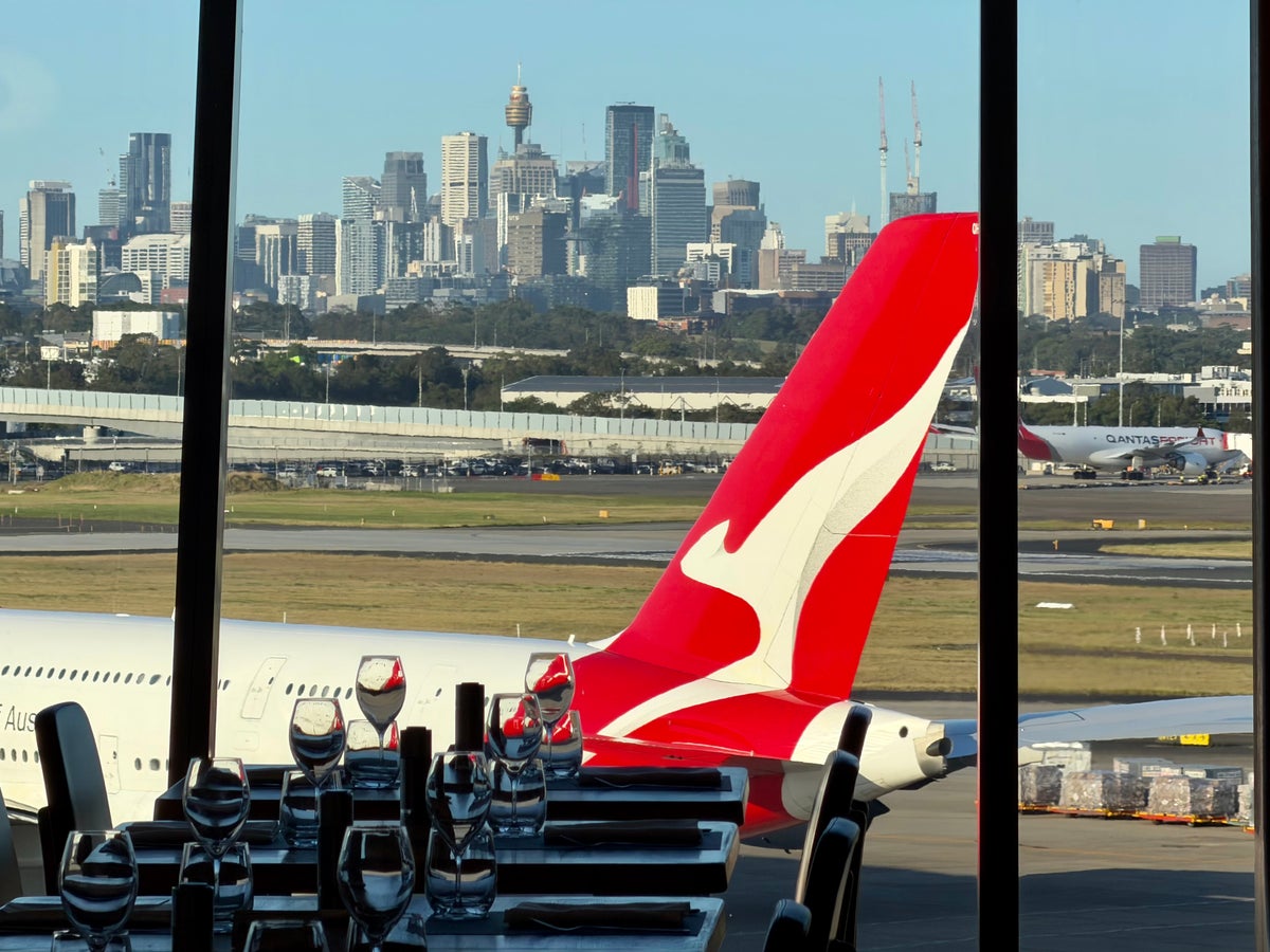 View from Qantas First Class Lounge in Sydney