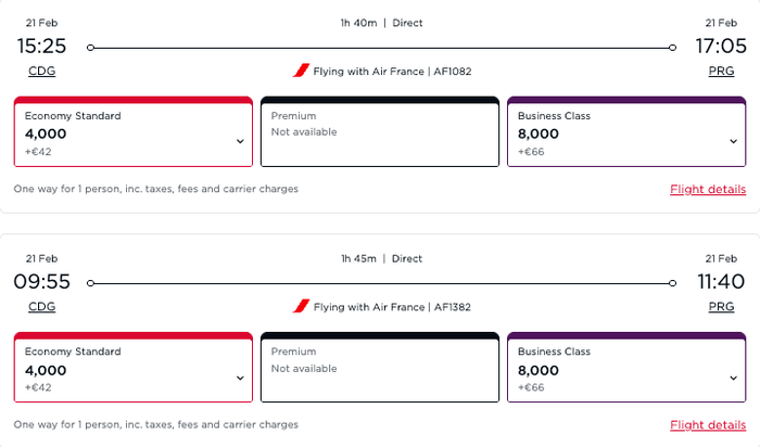 Virgin Flying Club CDG PRG