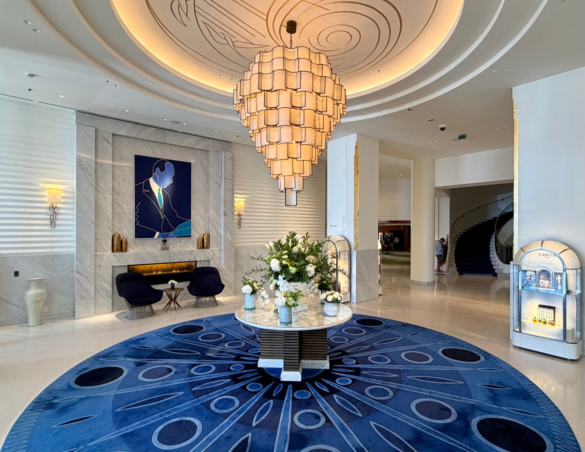 White Lotus Hotel Martinez Hyatt lobby wide angle