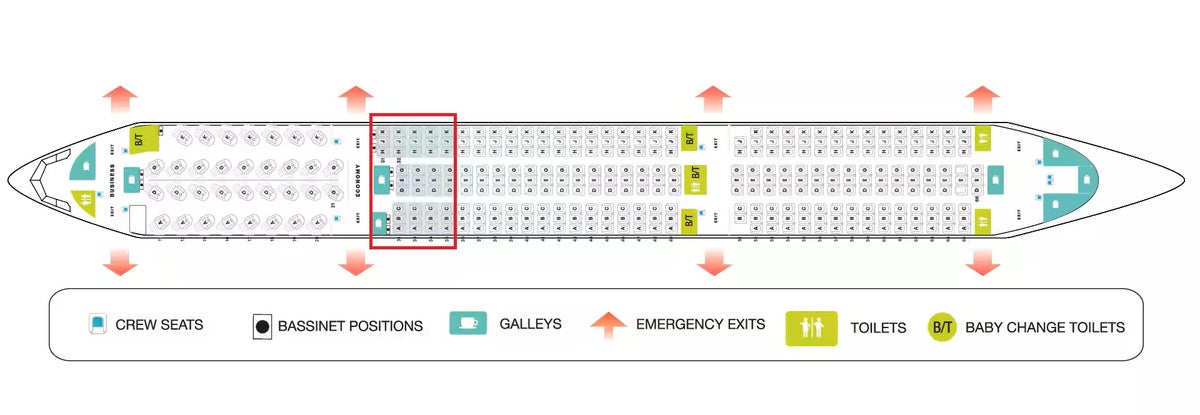 Fiji Airways Airbus A350 900 seat map