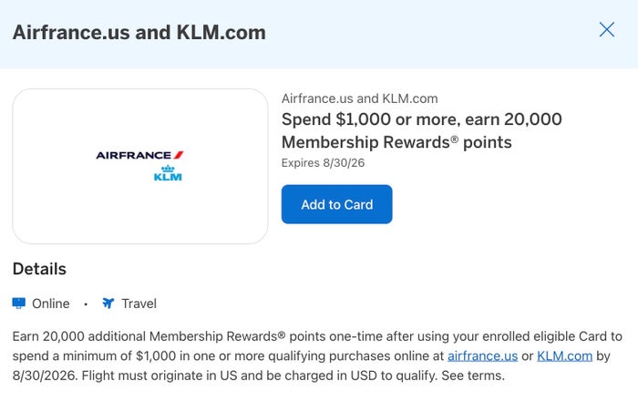 Air France Amex Offer