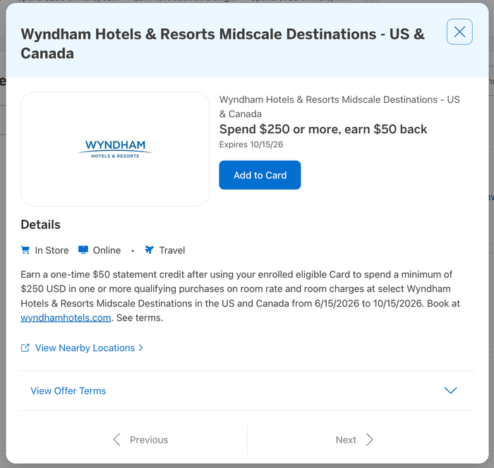 Amex Offer Wyndham Midscale 2026 Amex Offer Wyndham Midscale 2026