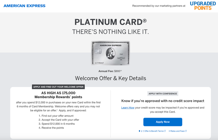 Amex Platinum 175k offer June 2026