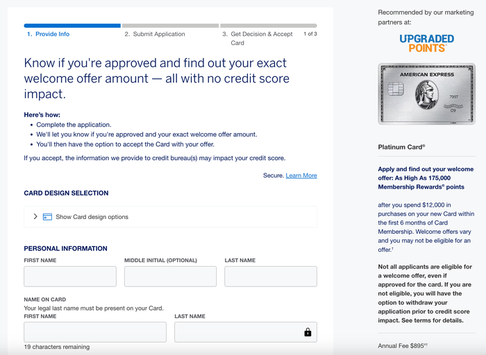 Amex Platinum 175k offer application june 2026