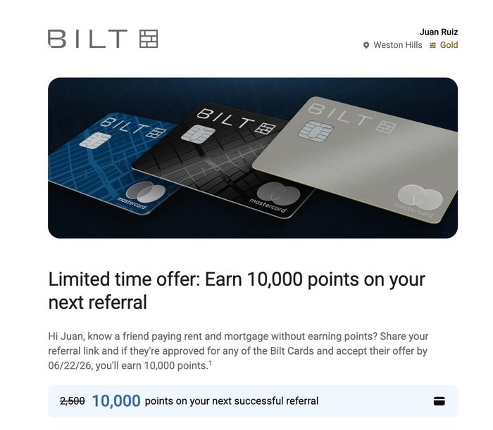 Bilt Rewards 10k bonus referral offer Bilt Rewards 10k bonus referral offer