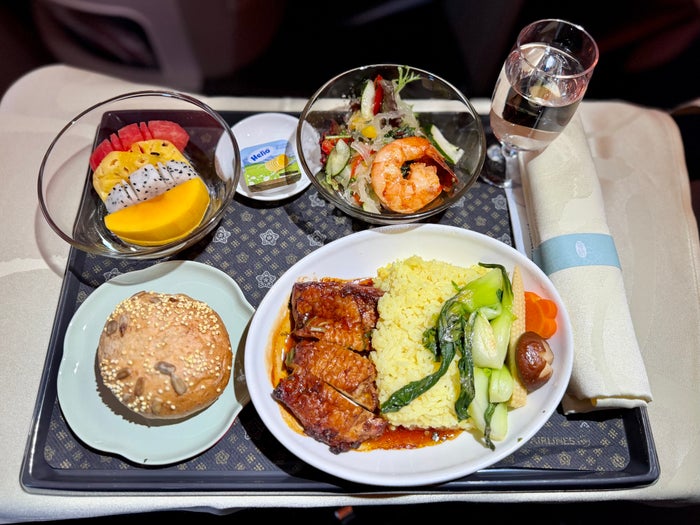 China Airlines Airbus A321neo business class meal service tray China Airlines Airbus A321neo business class meal service tray