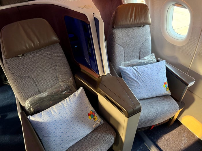 China Airlines Airbus A321neo business class seats close up China Airlines Airbus A321neo business class seats close up
