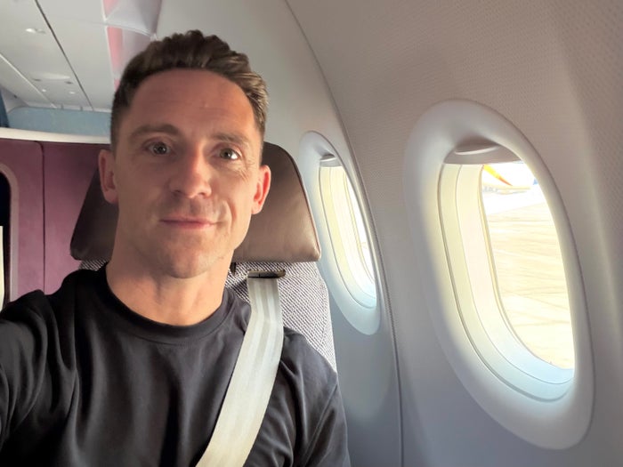 China Airlines Airbus A321neo business class selfie China Airlines Airbus A321neo business class selfie