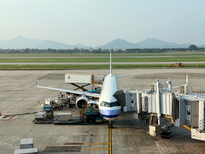 China Airlines Airbus A321neo on stand at Hanoi Airport