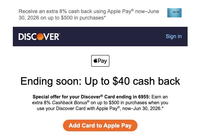 Discover Save offer Discover Save offer