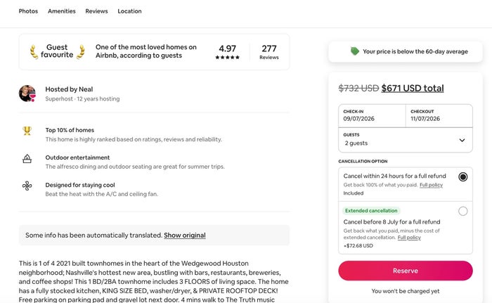 Extended cancellation feature airbnb