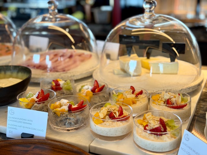 Fairmont Hanoi Gold Lounge breakfast pots
