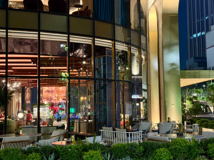 Fairmont Hanoi from the street at night