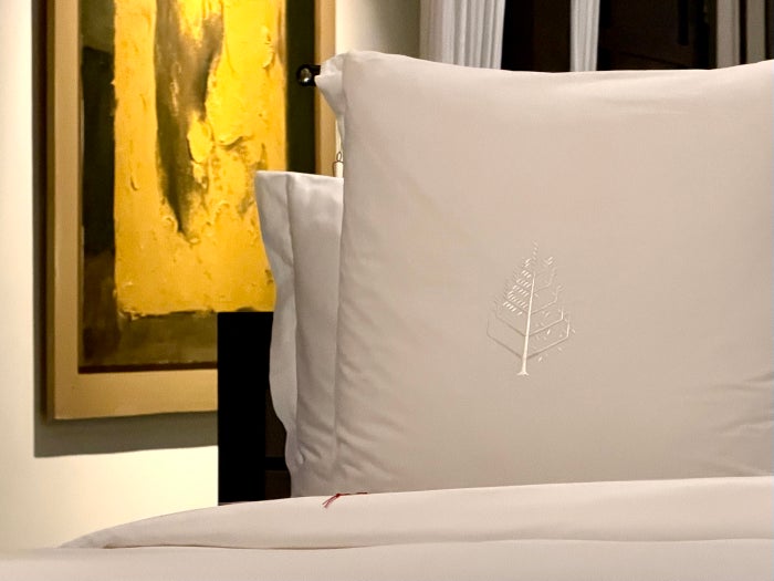 Four Seasons The Nam Hai pillow case detail