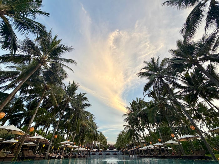 Four Seasons The Nam Hai sunset from pool
