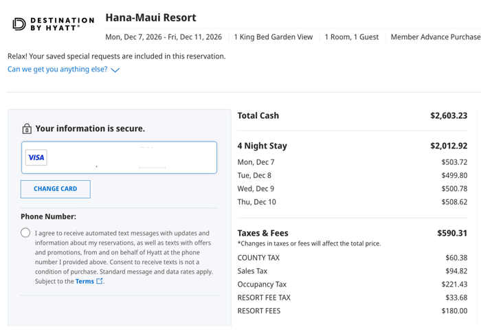 Hana Maui Resort Points Cost