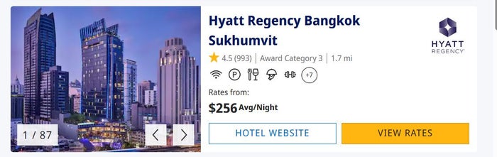 Hyatt Bangkok cash