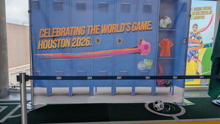 IAH World Cup activation photo zone