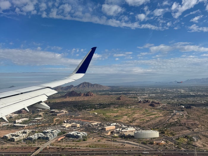 Jetblue flying over mountains AZ