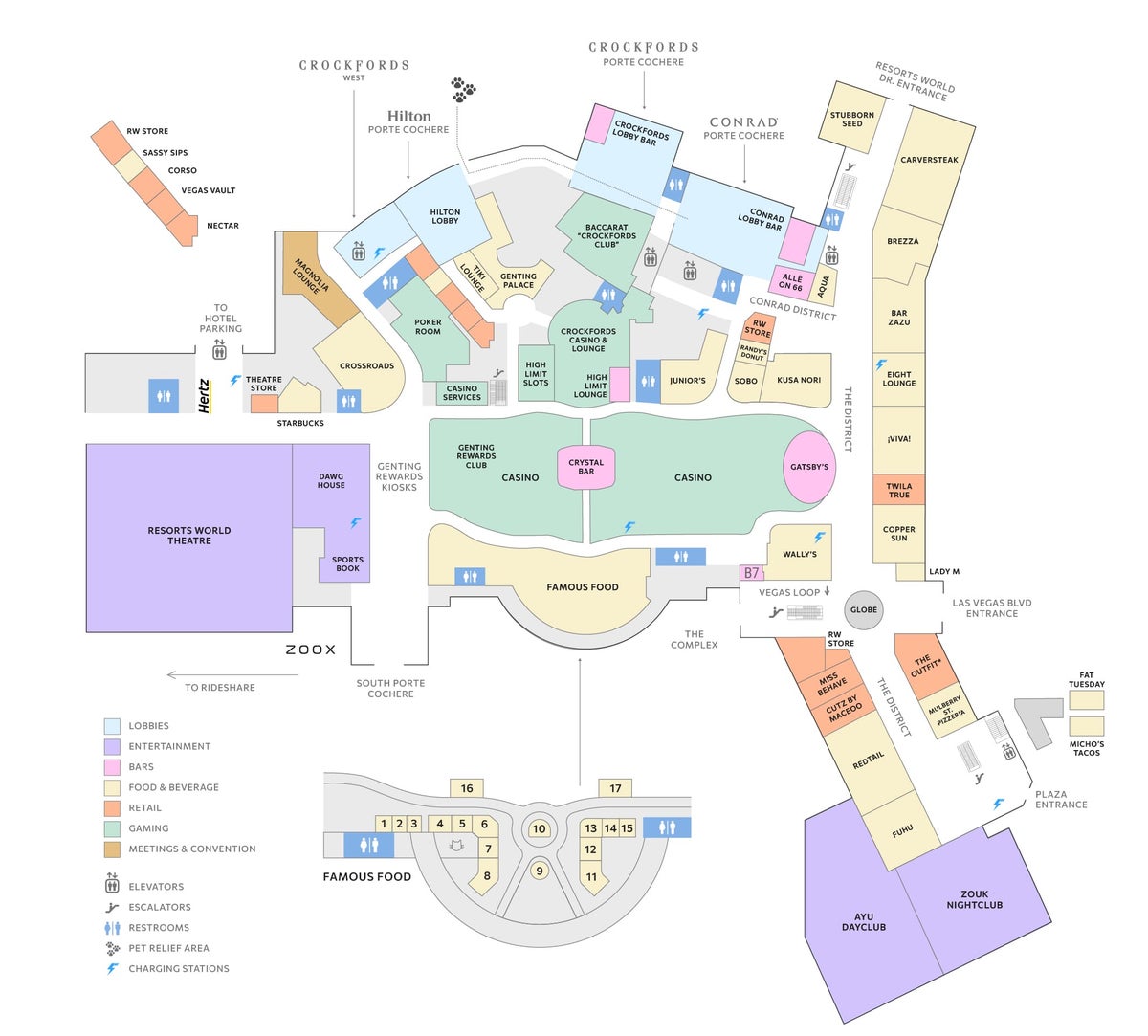 Resorts World Las Vegas level 1 map Resorts World Las Vegas level 1 map
