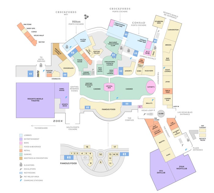 Resorts World Las Vegas level 1 map Resorts World Las Vegas level 1 map