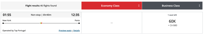 Aeroplan EWR-OPO Aeroplan EWR-OPO