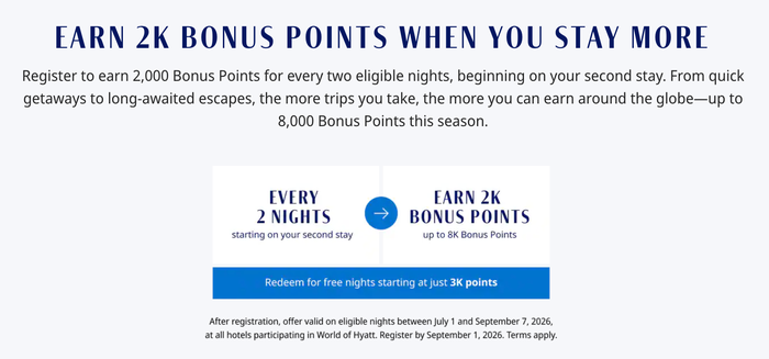 World of Hyatt summer promo