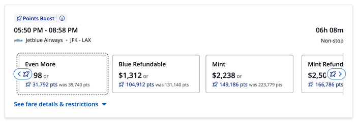 Screenshot 2026 06 24 at 10.54.58 AM Chase Points Boost JetBlue JFK LAX Mint