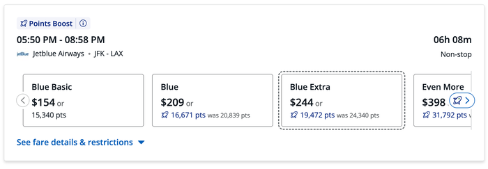 Screenshot 2026 06 24 at 10.55.20 AM Chase Points Boost JetBlue JFK LAX Economy
