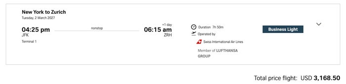 Swiss J cash flights