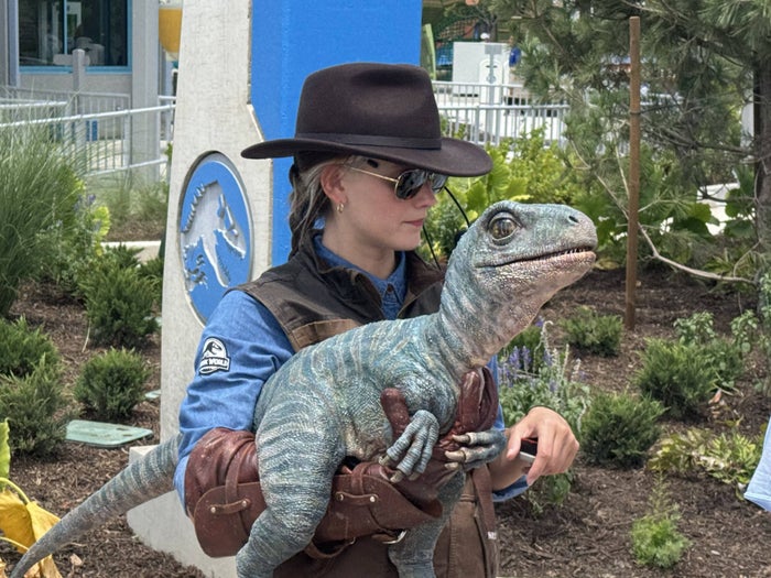 Universal Kids Resort Jurassic World Adventure Camp baby raptor meet and greet
