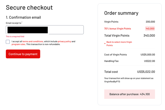 Virgin points purchase final Virgin points purchase final