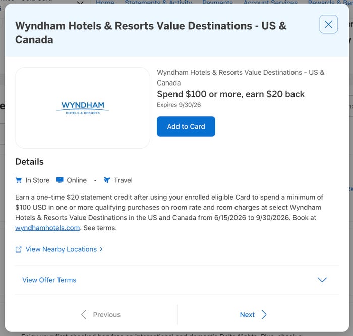 Wyndham Amex Offer Wyndham Amex Offer