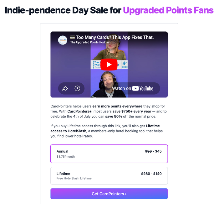 4th of July Sale for Cardpointers