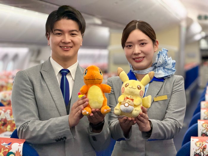 ANA Pokemon Red plane cabin crew