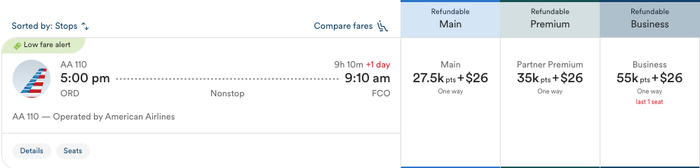Alaska ORD FCO Alaska ORD FCO