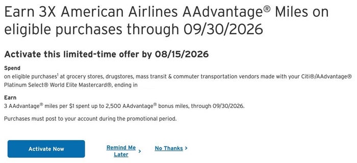 American Airlines spending offer July 2026
